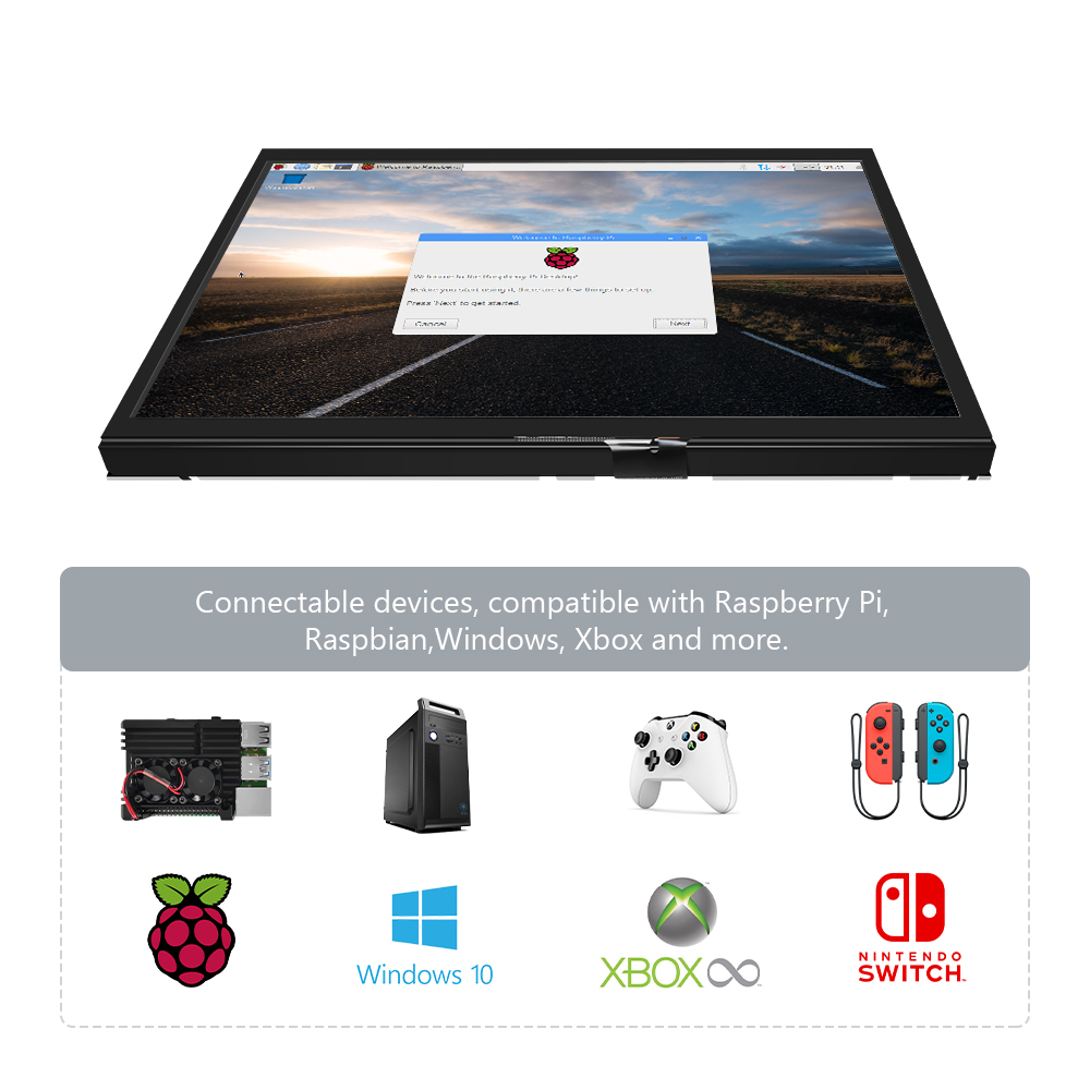 Raspberry Pi 10.1 Inch Capacitive Touch Screen Ips - 10.1 inç HDMI LCD (H) Bilgisayar
